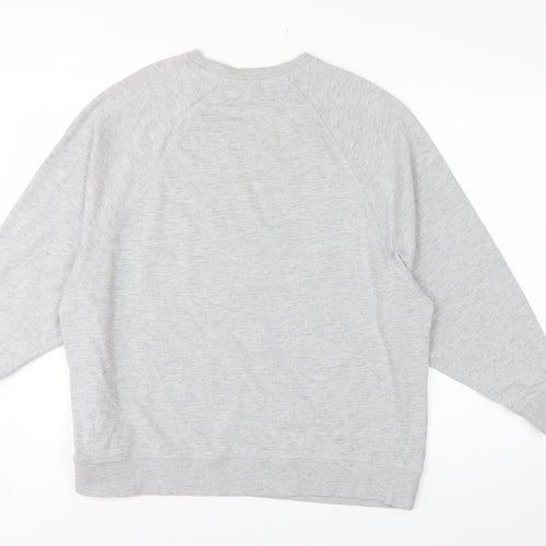 Zara Women Grey L Pullover Crew Neck Raglan Sleeve Sweatshirt