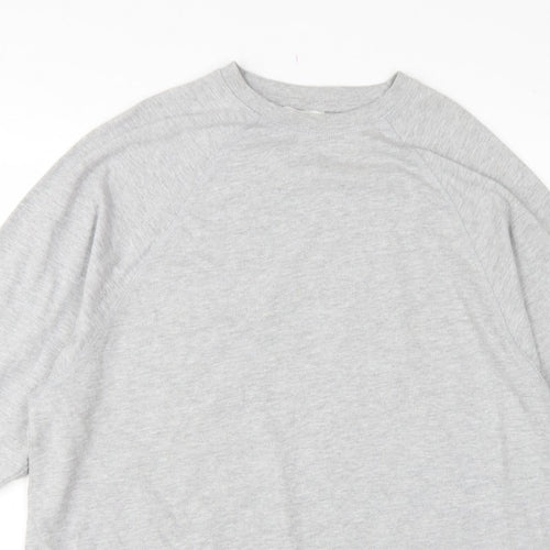 Zara Women Grey L Pullover Crew Neck Raglan Sleeve Sweatshirt