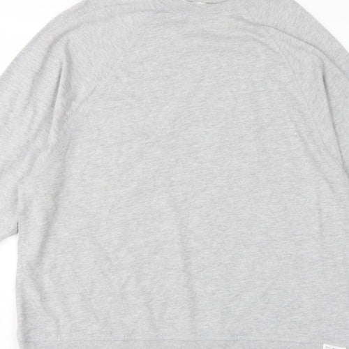 Zara Women Grey L Pullover Crew Neck Raglan Sleeve Sweatshirt
