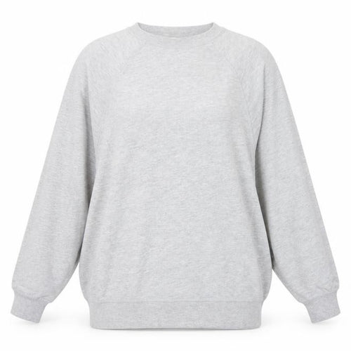 Zara Women Grey L Pullover Crew Neck Raglan Sleeve Sweatshirt