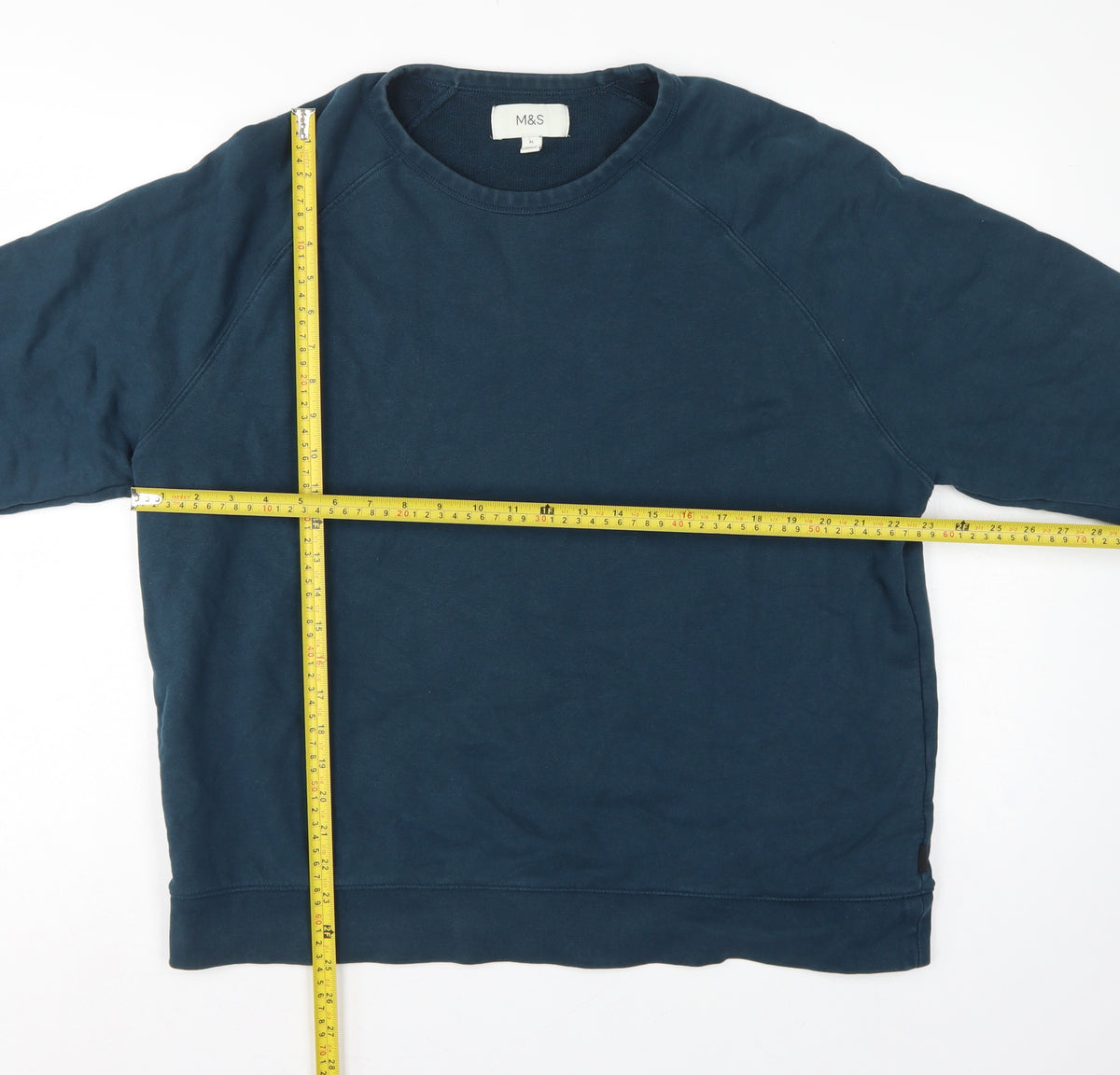 Marks and Spencer Men’s Blue XL Crew Neck Pullover Cotton Sweatshirt