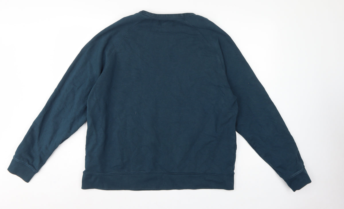 Marks and Spencer Men’s Blue XL Crew Neck Pullover Cotton Sweatshirt