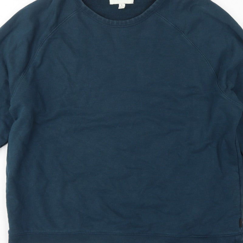 Marks and Spencer Men’s Blue XL Crew Neck Pullover Cotton Sweatshirt