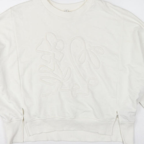 River Island Women’s Ivory Relaxed Floral Embroidered Sweatshirt Size S
