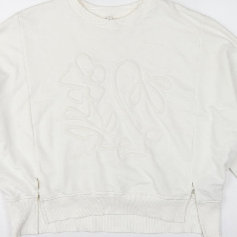 River Island Women’s Ivory Relaxed Floral Embroidered Sweatshirt Size S