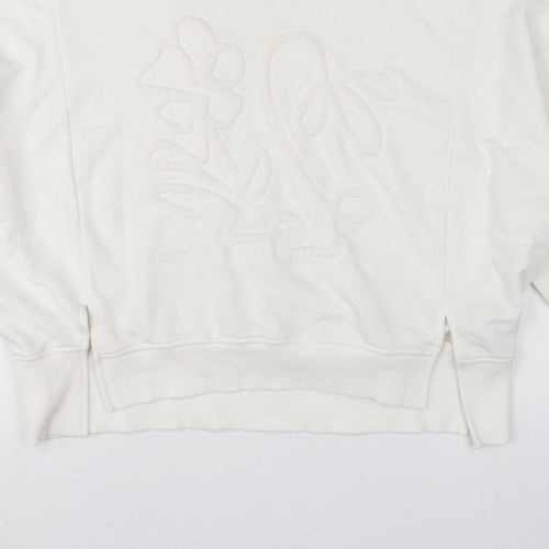 River Island Women’s Ivory Relaxed Floral Embroidered Sweatshirt Size S