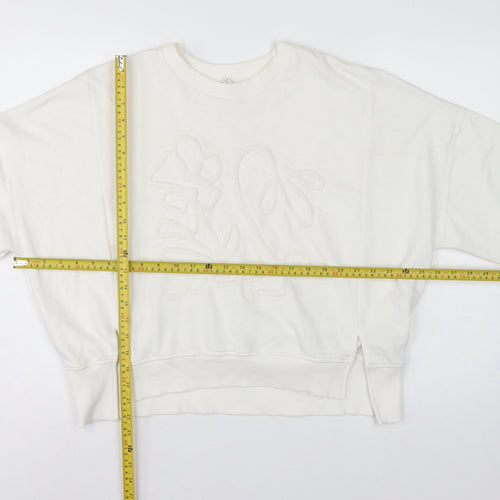 River Island Women’s Ivory Relaxed Floral Embroidered Sweatshirt Size S