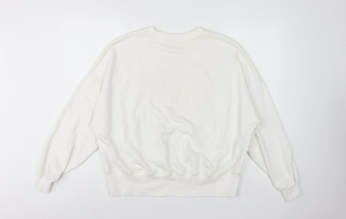 River Island Women’s Ivory Relaxed Floral Embroidered Sweatshirt Size S