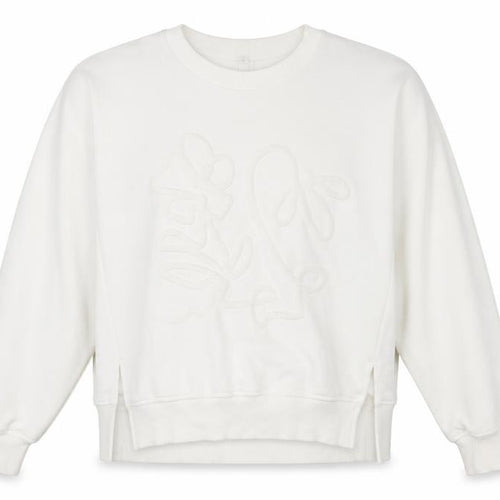 River Island Women’s Ivory Relaxed Floral Embroidered Sweatshirt Size S