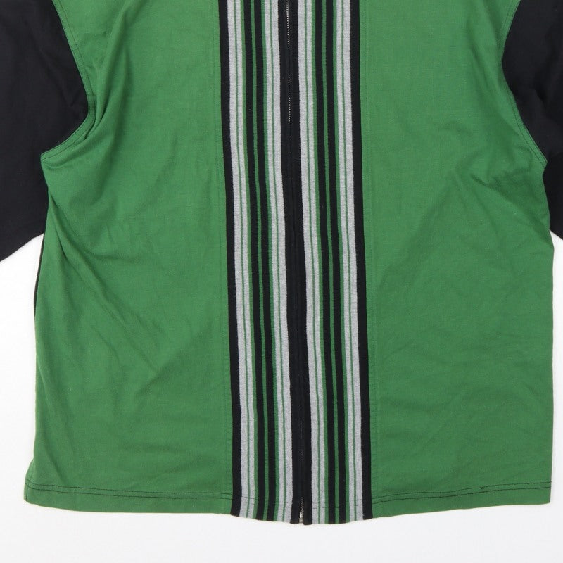 Evanti Men’s Green XL Full Zip Striped Collared Sweatshirt