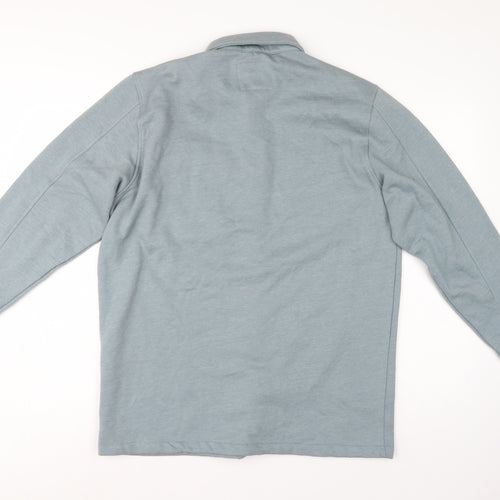 Tokyo Laundry Men’s Blue M Fleece Overshirt Snap Button Long Sleeve