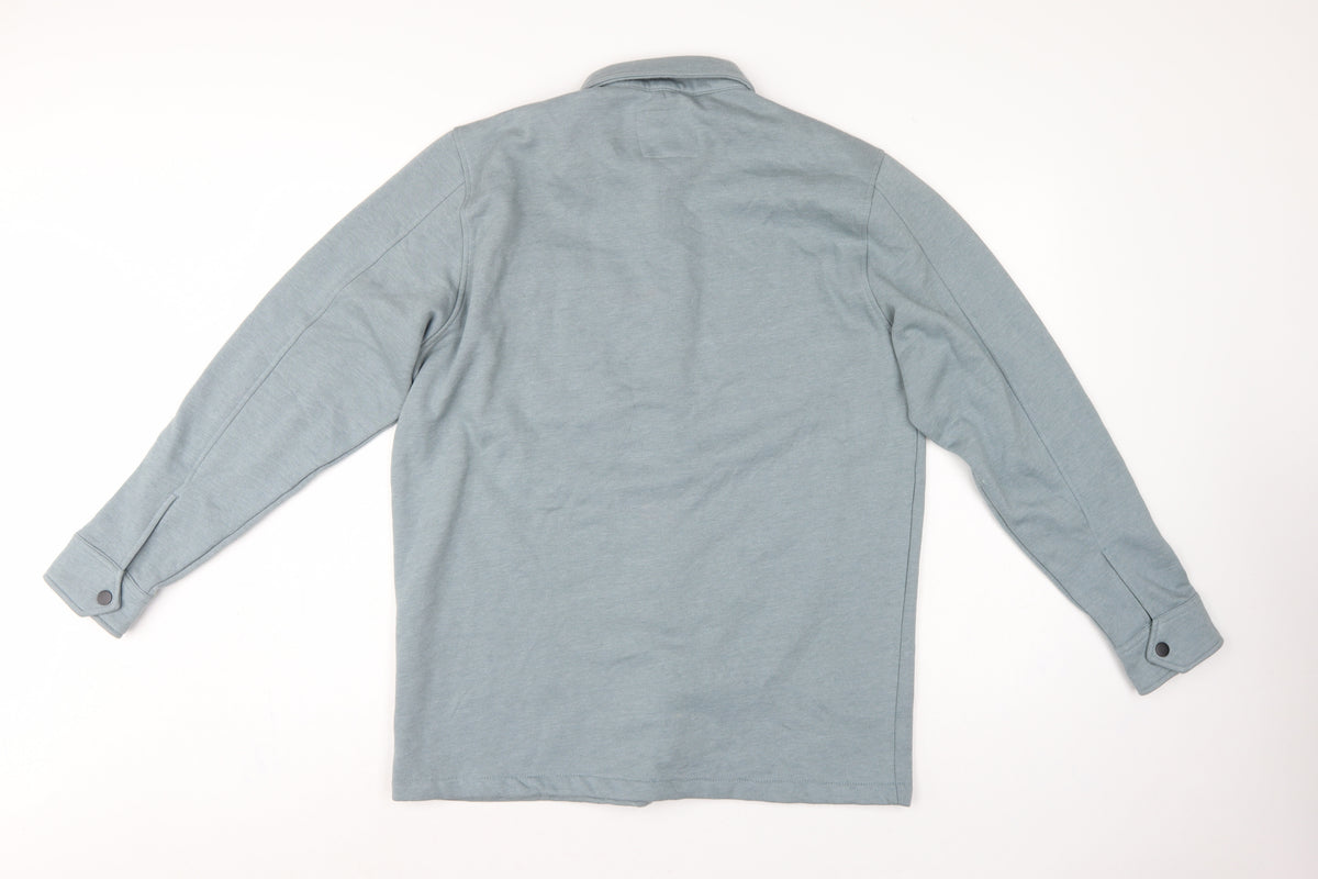 Tokyo Laundry Men’s Blue M Fleece Overshirt Snap Button Long Sleeve