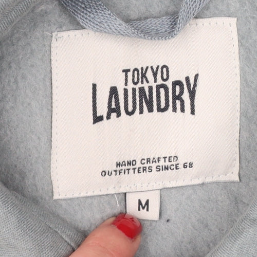 Tokyo Laundry Men’s Blue M Fleece Overshirt Snap Button Long Sleeve
