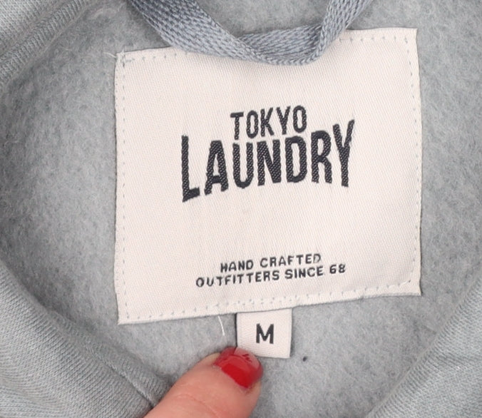 Tokyo Laundry Men’s Blue M Fleece Overshirt Snap Button Long Sleeve