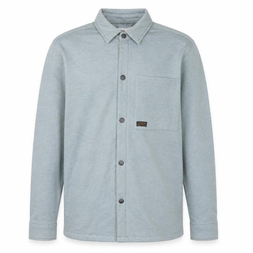 Tokyo Laundry Men’s Blue M Fleece Overshirt Snap Button Long Sleeve