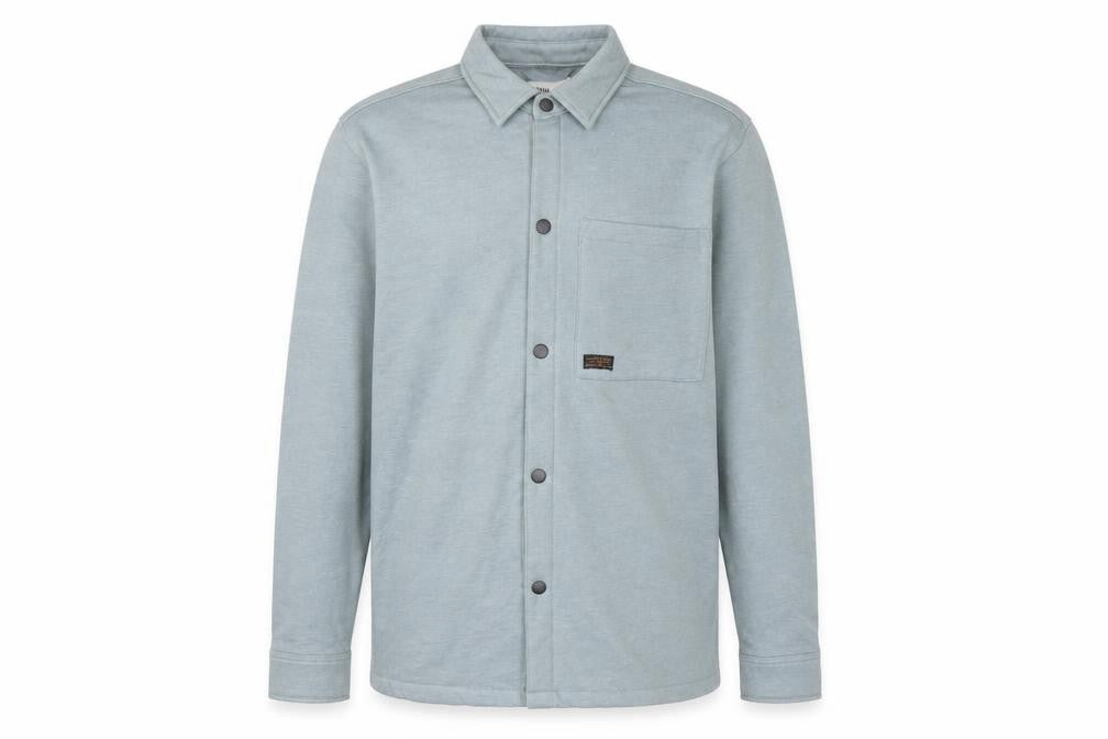 Tokyo Laundry Men’s Blue M Fleece Overshirt Snap Button Long Sleeve