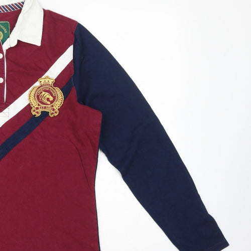 Leicester Tigers Women’s Burgundy Navy Size 12 Rugby Polo Shirt
