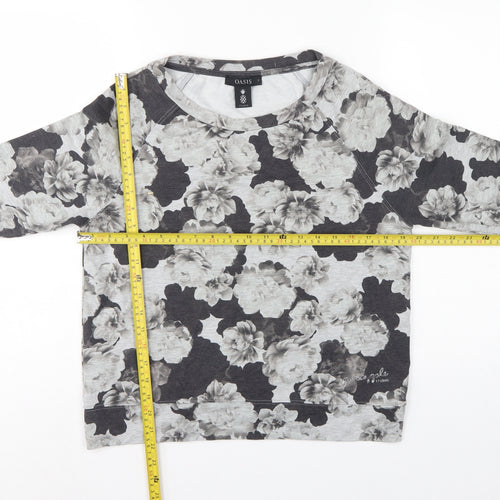 Oasis Studio Women’s Grey Floral Raglan Sweatshirt Size S