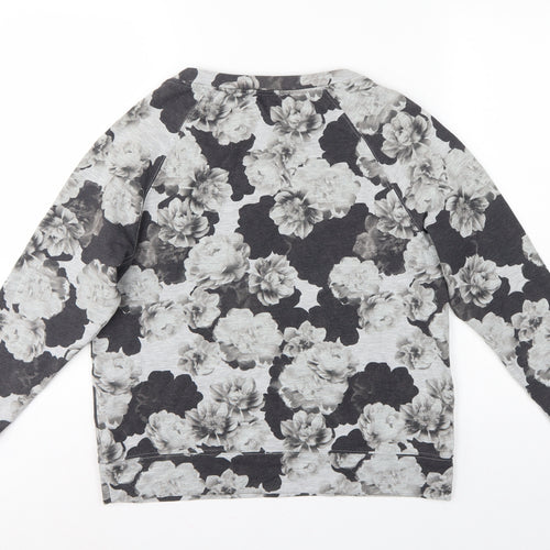 Oasis Studio Women’s Grey Floral Raglan Sweatshirt Size S