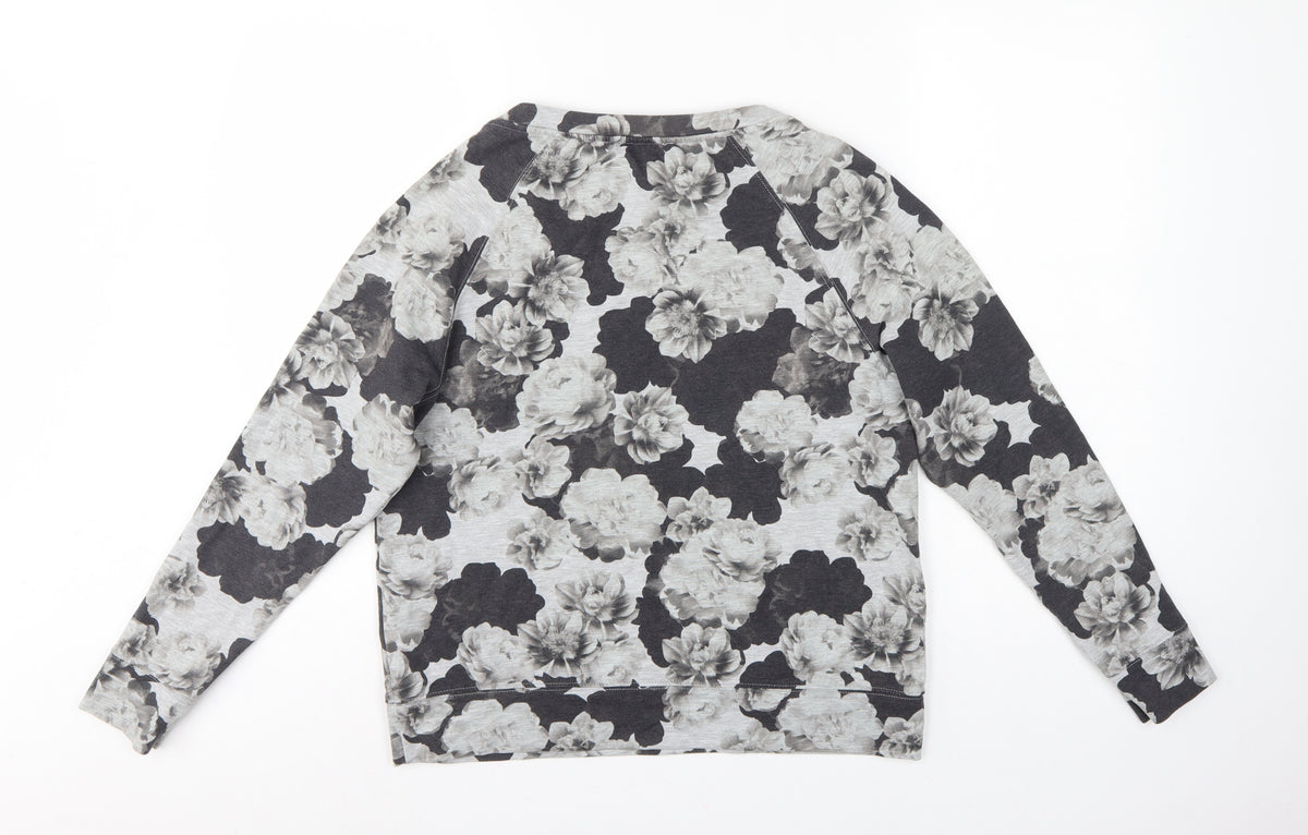 Oasis Studio Women’s Grey Floral Raglan Sweatshirt Size S