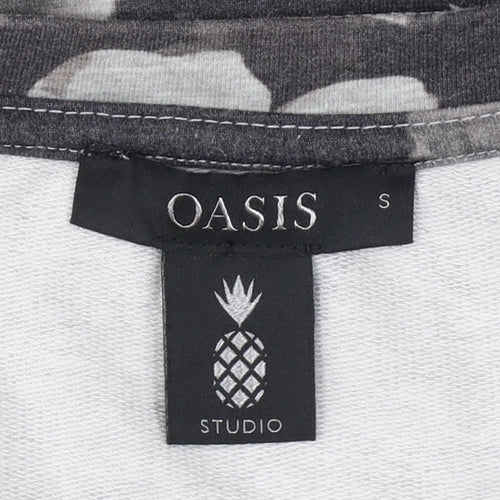Oasis Studio Women’s Grey Floral Raglan Sweatshirt Size S