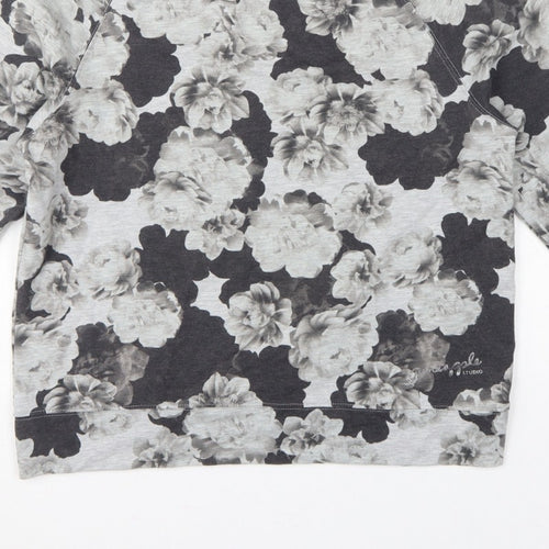 Oasis Studio Women’s Grey Floral Raglan Sweatshirt Size S