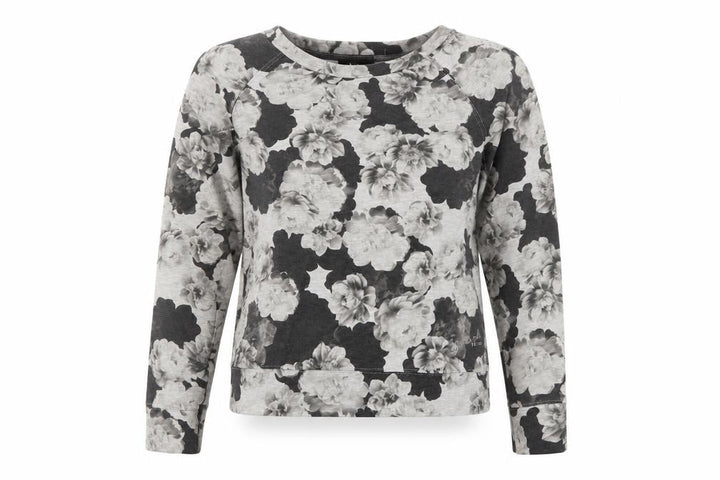 Oasis Studio Women’s Grey Floral Raglan Sweatshirt Size S