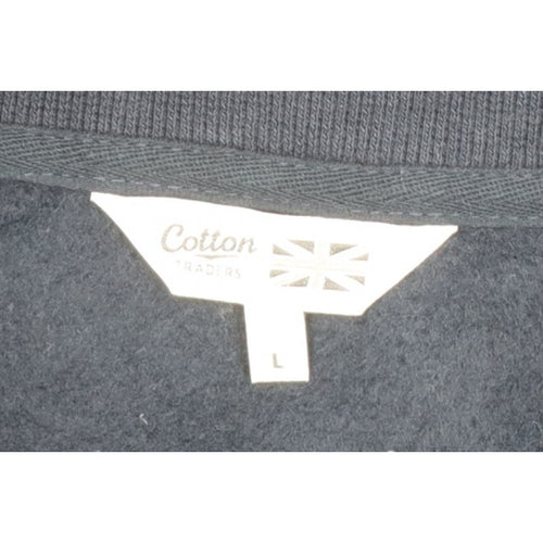 Cotton Traders Men's Navy L 1/4 Zip Fleece Sweatshirt High Neck