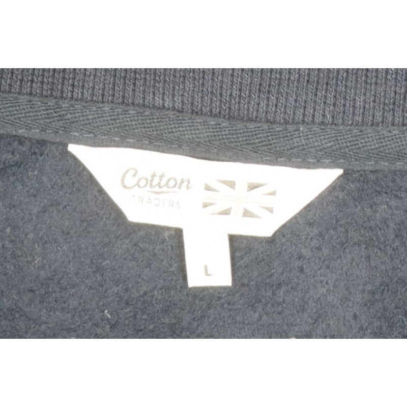 Cotton Traders Men's Navy L 1/4 Zip Fleece Sweatshirt High Neck