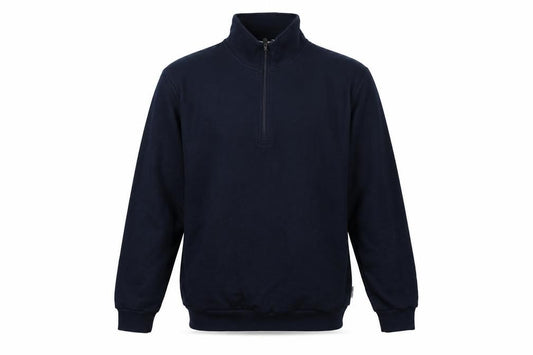 Cotton Traders Men's Navy L 1/4 Zip Fleece Sweatshirt High Neck