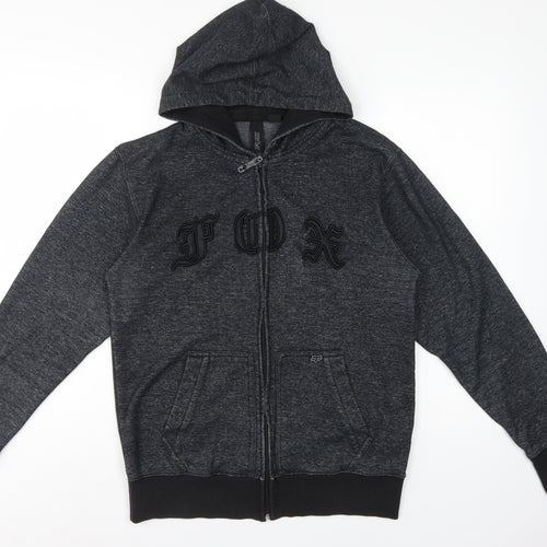 Fox Men’s Grey M Full Zip Logo Fleece Hoodie