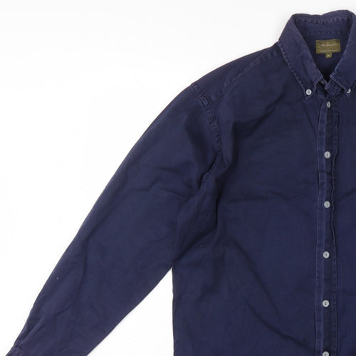 Calvin Klein Jeans Men's Navy M Cotton Button-Down Long Sleeve Shirt
