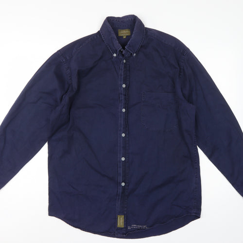 Calvin Klein Jeans Men's Navy M Cotton Button-Down Long Sleeve Shirt