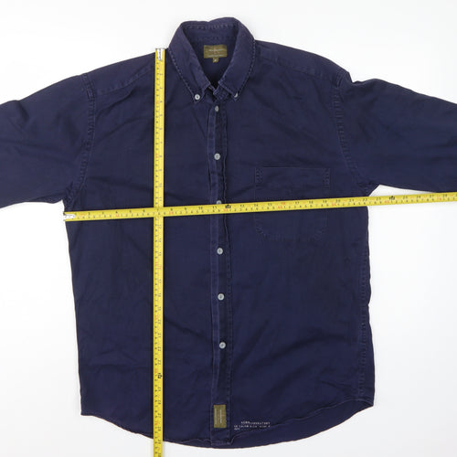 Calvin Klein Jeans Men's Navy M Cotton Button-Down Long Sleeve Shirt