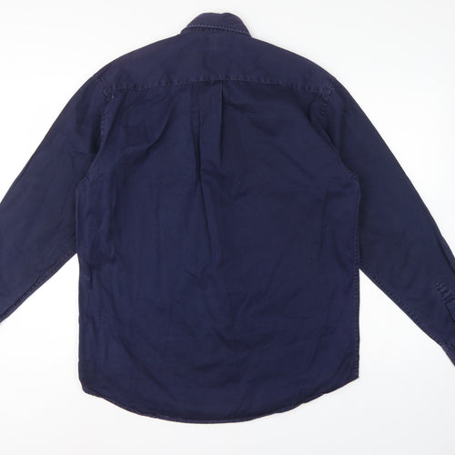 Calvin Klein Jeans Men's Navy M Cotton Button-Down Long Sleeve Shirt