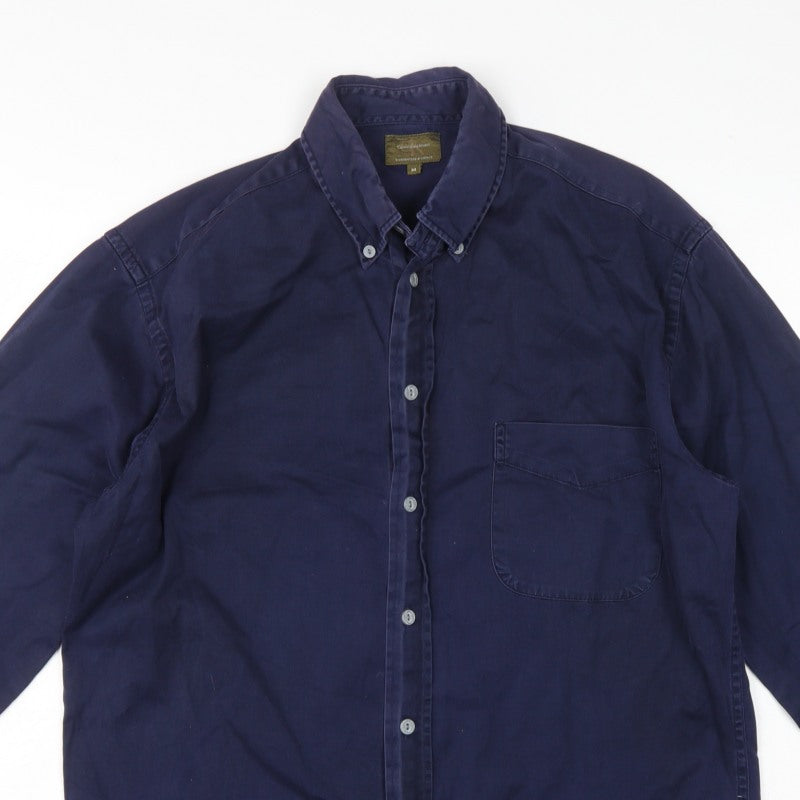 Calvin Klein Jeans Men's Navy M Cotton Button-Down Long Sleeve Shirt