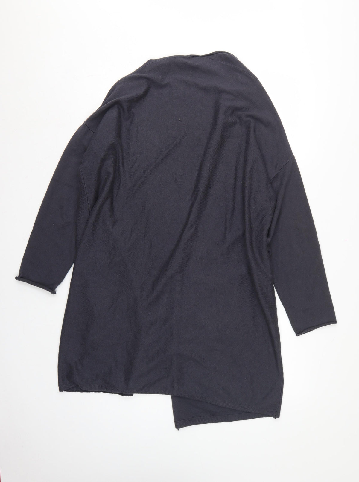 Lounge The White Company Women Blue M Open Longline Cotton Silk Cardigan