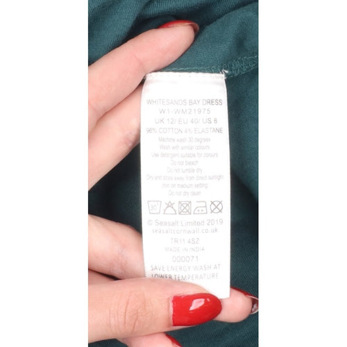 Seasalt Cornwall Women’s Green UK 12 Shift Jersey Pocket Dress