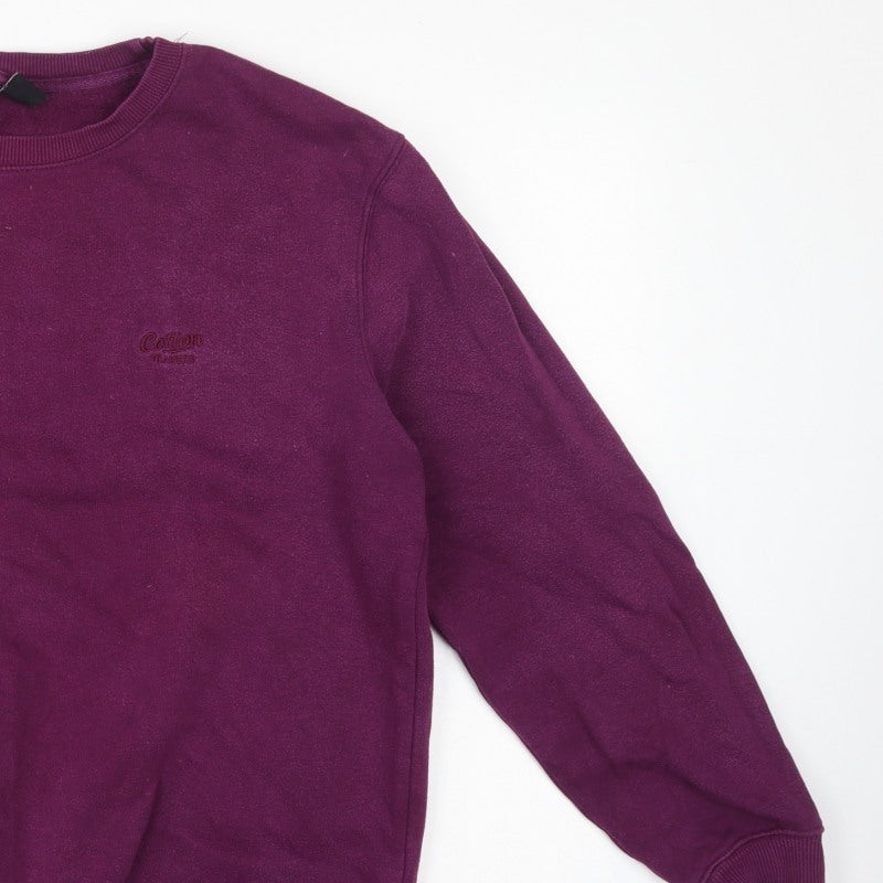 Cotton Traders Men’s Purple L Pullover Crew Neck Logo Sweatshirt