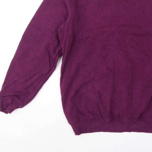 Cotton Traders Men’s Purple L Pullover Crew Neck Logo Sweatshirt