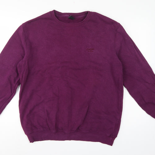 Cotton Traders Men’s Purple L Pullover Crew Neck Logo Sweatshirt