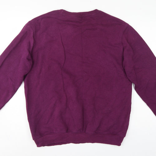 Cotton Traders Men’s Purple L Pullover Crew Neck Logo Sweatshirt