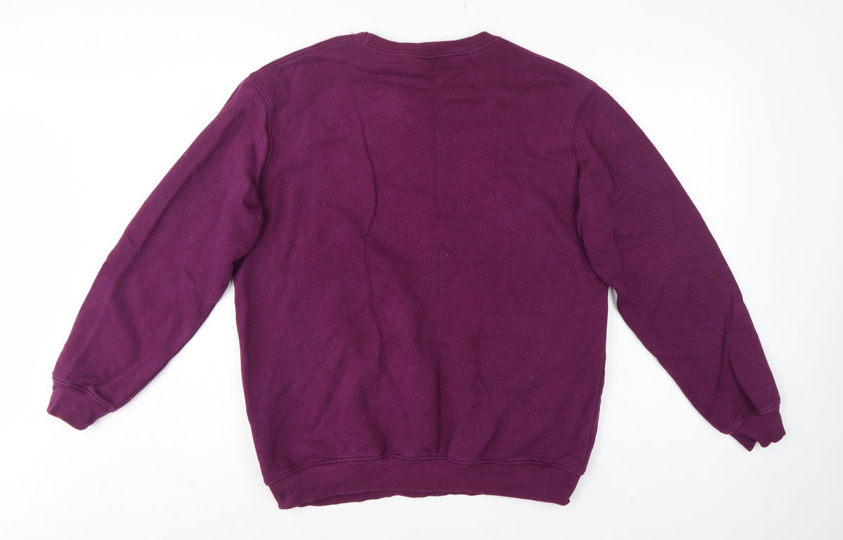 Cotton Traders Men’s Purple L Pullover Crew Neck Logo Sweatshirt