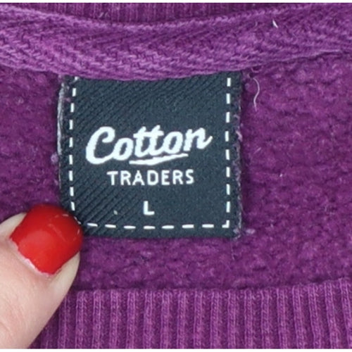 Cotton Traders Men’s Purple L Pullover Crew Neck Logo Sweatshirt