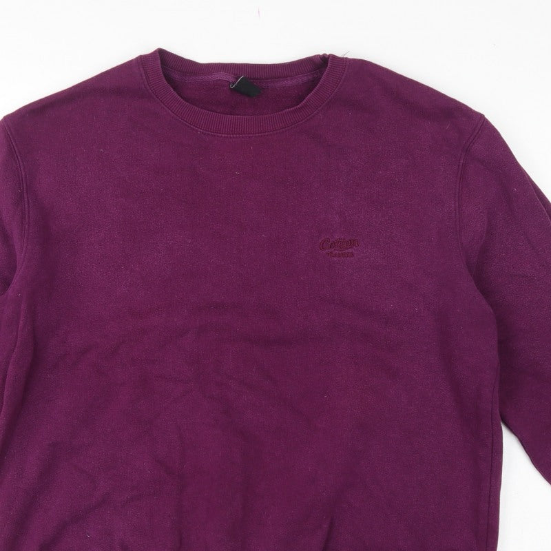 Cotton Traders Men’s Purple L Pullover Crew Neck Logo Sweatshirt