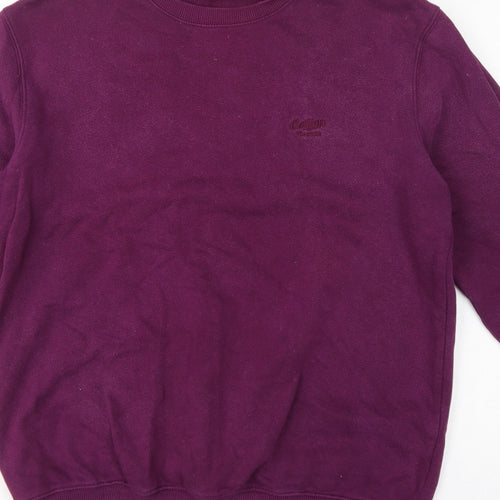 Cotton Traders Men’s Purple L Pullover Crew Neck Logo Sweatshirt