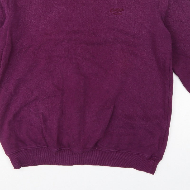 Cotton Traders Men’s Purple L Pullover Crew Neck Logo Sweatshirt