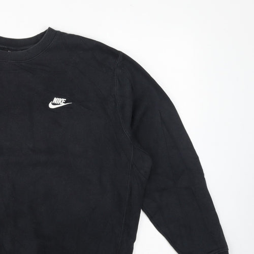 Nike Men’s Black L Pullover Fleece Crew Neck Logo Sweatshirt