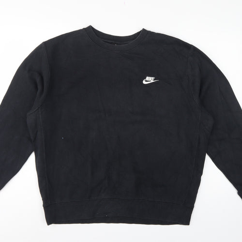 Nike Men’s Black L Pullover Fleece Crew Neck Logo Sweatshirt