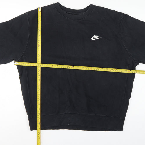 Nike Men’s Black L Pullover Fleece Crew Neck Logo Sweatshirt